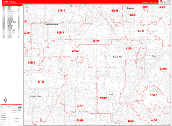 Santa Ana City Map Book Red Line Style